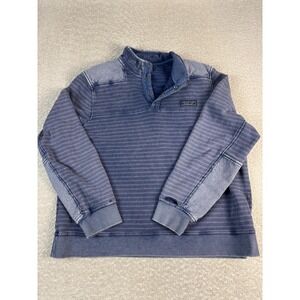 Vineyard Vines Sweatshirt Mens XL Blue Striped Shep Shirt Snap Neck Pullover